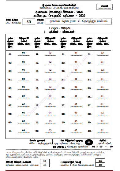 Gce O L Information And Communication Technology Marking Scheme