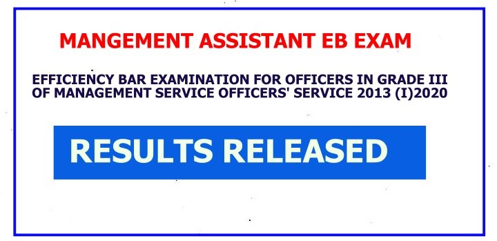 MANGEMENT ASSISTANT EFFICIENCY BAR EXAMINATION RESULTS 2020
