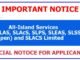 Special Notice for All-Island Services and Executive Services -SLAS-SLAcS-SLPS- SLEAS- SLSS-Open and SLACS Limited