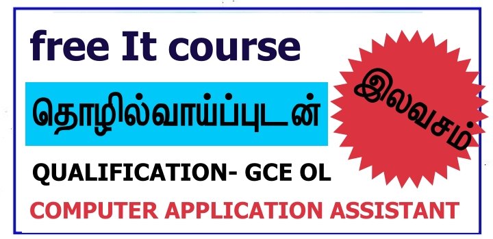 FREE IT COURSE-NVQ 3 COMPUTER APPLICATION ASSISTANT - Ceylon Vacancy