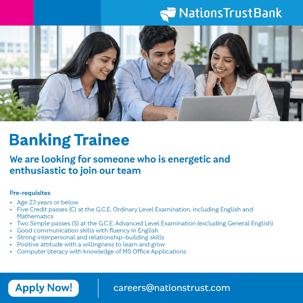 Nations Trust Bank Banking Trainee Vacancy Notice 2026